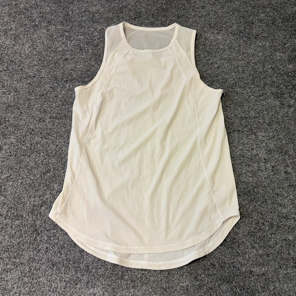 Lululemon Tank Top Womens Size 4 White Mesh Back Sculpt Sleeveless Athletic Yoga